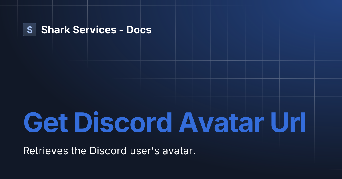 Get Discord Avatar Url | Shark Services - Docs